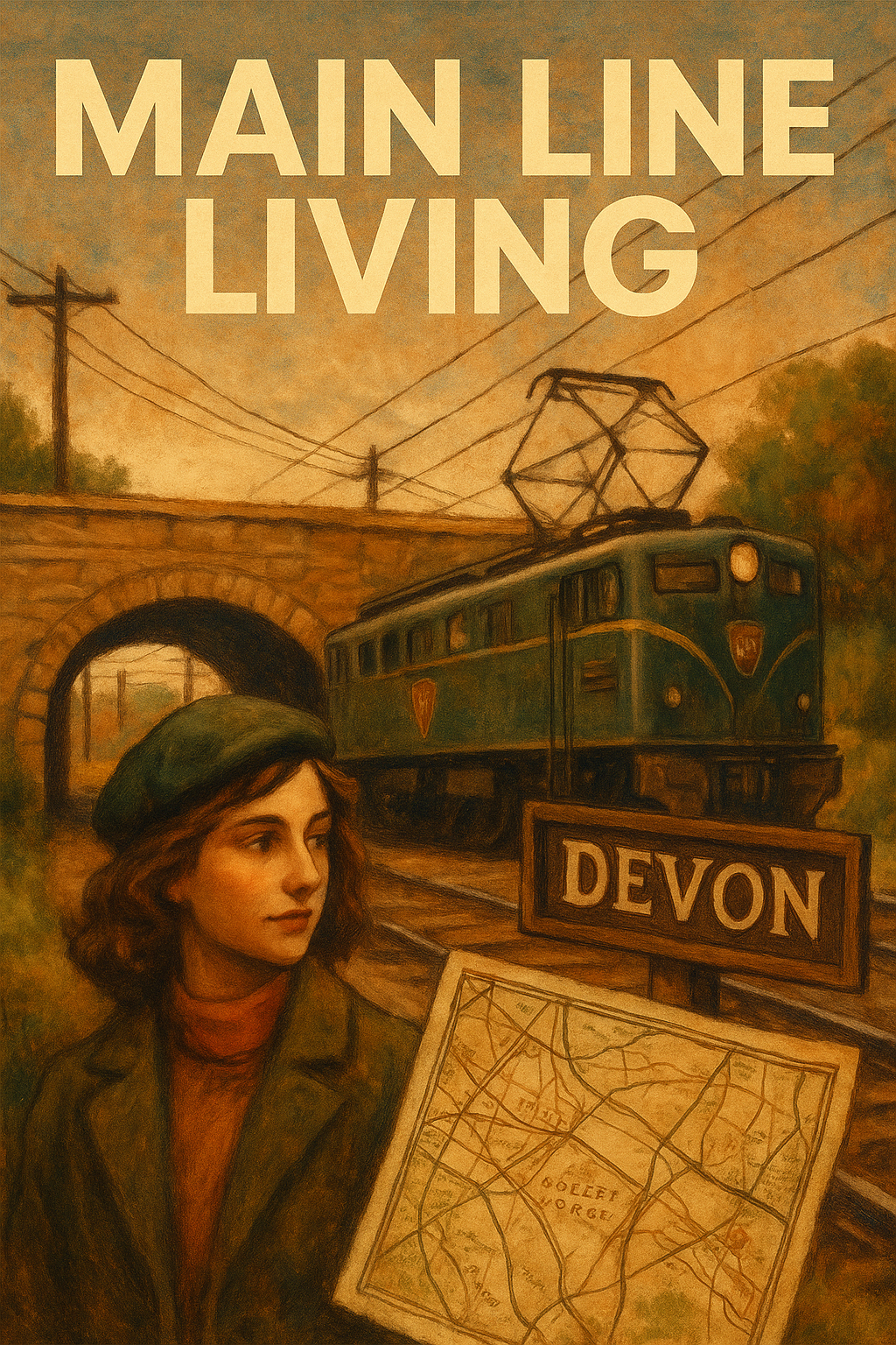 Main Line Living magazine cover with Devon underpass and vintage train